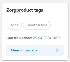 Voorbeeld van Zorgproduct tags